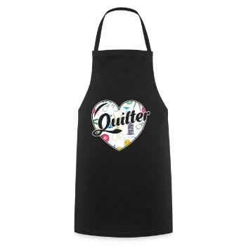 Quilter Full Heart - Cooking Apron - black - Front - AI Model Male 185 dark (185cm)