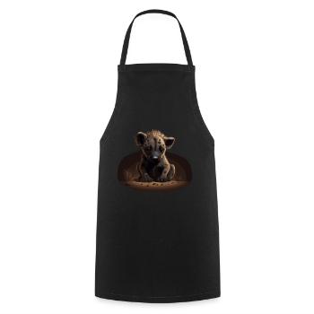 Bébé hyène Wild Africa Wilderness - Tablier de cuisine - noir - Devant - AI Model Male 185 dark (185cm)