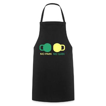 Calisthenics Gym "Pain-Gain" Muscle Fit - Cooking Apron - black - Front - AI Model Male 185 dark (185cm)
