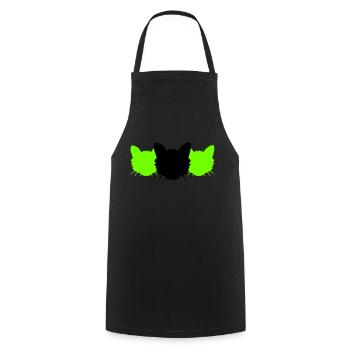 3 Chats Silhouettes Trois Amis Equipe Chefs d’équipe - Tablier de cuisine - noir - Devant - AI Model Male 185 dark (185cm)
