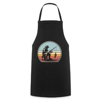 Fishing Anglers Fishing - Cooking Apron - black - Front - AI Model Male 185 dark (185cm)