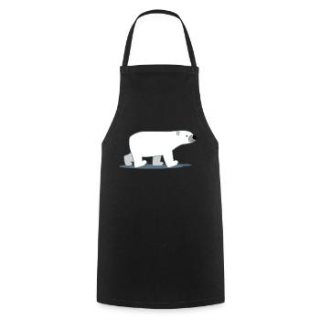 Walking Cartoon Polar Bear - Cheerful Madness!! - Cooking Apron - black - Front - AI Model Male 185 dark (185cm)