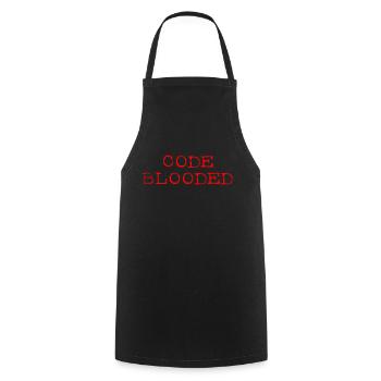 Code Blooded Cool Programmer Coder Code-Blooded - Cooking Apron - black - Front - AI Model Male 185 dark (185cm)