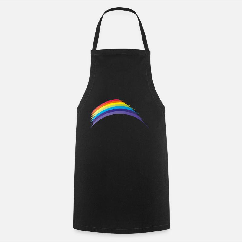 rainbow arc-en-ciel abstrait dans les couleurs chakra - Tablier de cuisine - noir