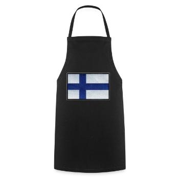Drapeau finlande - Tablier de cuisine - noir - Devant - AI Model Male 185 dark (185cm)