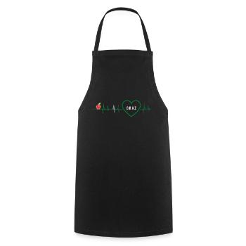 Graz Frequency Pulse Heart - Cooking Apron - black - Front - AI Model Male 185 dark (185cm)