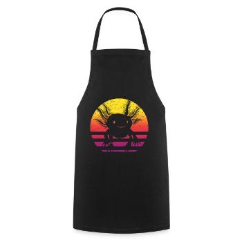 Axolotl Retro Style Vintage - Cooking Apron - black - Front - AI Model Male 185 dark (185cm)