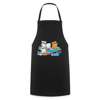 équipe famille chat surf enterrement de vie de jeune fille animal - Tablier de cuisine - noir - Devant - AI Model Male 185 dark (185cm)