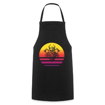 Viking Skull Retro Style Vintage - Tablier de cuisine - noir - Devant - AI Model Male 185 dark (185cm)