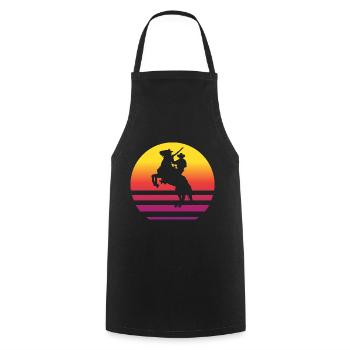 Cowboy Horse Pesade Retro Style Vintage - Cooking Apron - black - Front - AI Model Male 185 dark (185cm)