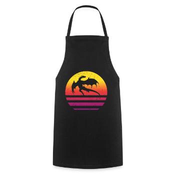 Drache Retro Style Vintage - Kochschürze - Schwarz - Vorne - AI Model Male 185 dark (185cm)