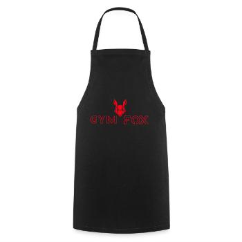 GYM FOX - Motivating Gym and Fitness Designs - Cooking Apron - black - Front - AI Model Male 185 dark (185cm)