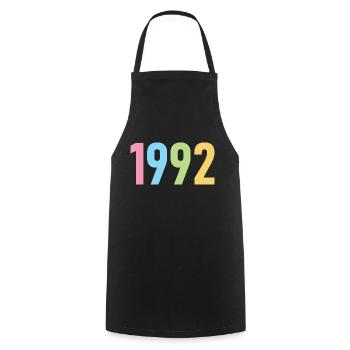 Jahr 1992, 30 Jahre alt, Geschenk zum 30. Geburtstag - Kochschürze - Schwarz - Vorne - AI Model Male 185 dark (185cm)