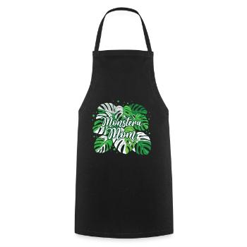 Variegated Monstera Mom - Cooking Apron - black - Front - AI Model Male 185 dark (185cm)