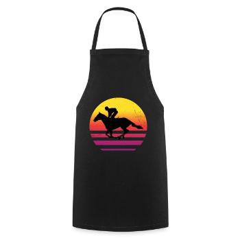 Damen Dressour Jagdreiten Equestrian Reiten - Kochschürze - Schwarz - Vorne - AI Model Male 185 dark (185cm)