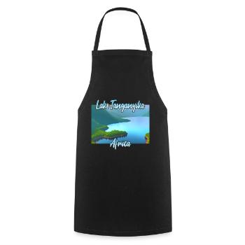 Lac tanganyika - Tablier de cuisine - noir - Devant - AI Model Male 185 dark (185cm)