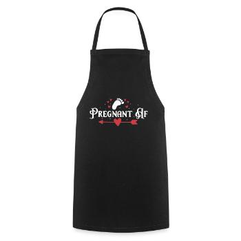Pregnant Af - Cooking Apron - black - Front - AI Model Male 185 dark (185cm)