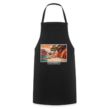 Memory Beach Holiday - Cooking Apron - black - Front - AI Model Male 185 dark (185cm)