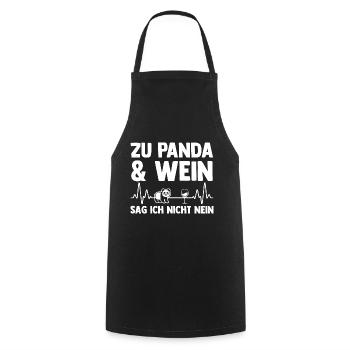 Pandabär Wein Panda - Kochschürze - Schwarz - Vorne - AI Model Male 185 dark (185cm)