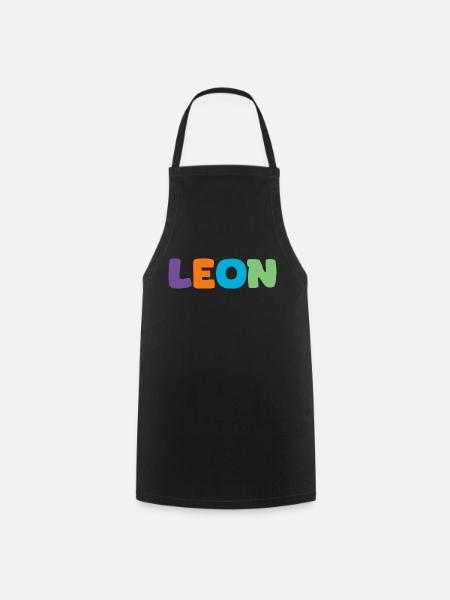 Name - Leon - Kochschürze - Schwarz