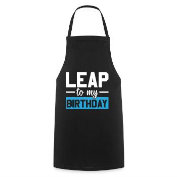 Happy Birthday Leap Year February 29 Leap Day - Cooking Apron - black - Front - AI Model Male 185 dark (185cm)