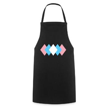 Subtle Transgender Pride - Cooking Apron - black - Front - AI Model Male 185 dark (185cm)