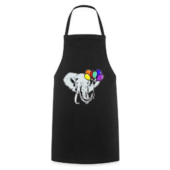 Elefanten Elefant Luftballons Regenbogen LGBT - Kochschürze - Schwarz - Vorne - AI Model Male 185 dark (185cm)