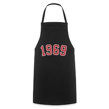 Année de naissance sport 1969 - Tablier de cuisine - noir - Devant - AI Model Male 185 dark (185cm)