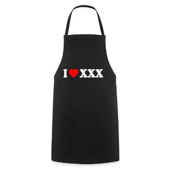 I love xxx - Kochschürze - Schwarz - Vorne - AI Model Male 185 dark (185cm)