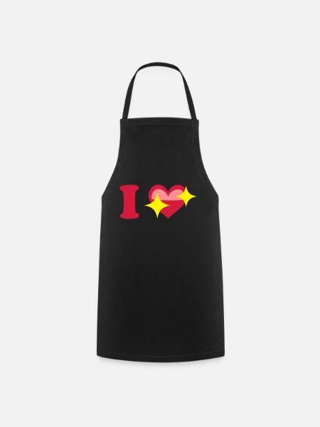 I love - Kochschürze - Schwarz