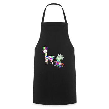 Fantasy Sauvage Giraffe Dino artiste Enfants - Tablier de cuisine - noir - Devant - AI Model Male 185 dark (185cm)
