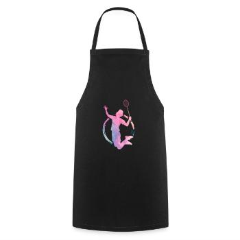 Passe-temps de badminton - Tablier de cuisine - noir - Devant - AI Model Male 185 dark (185cm)