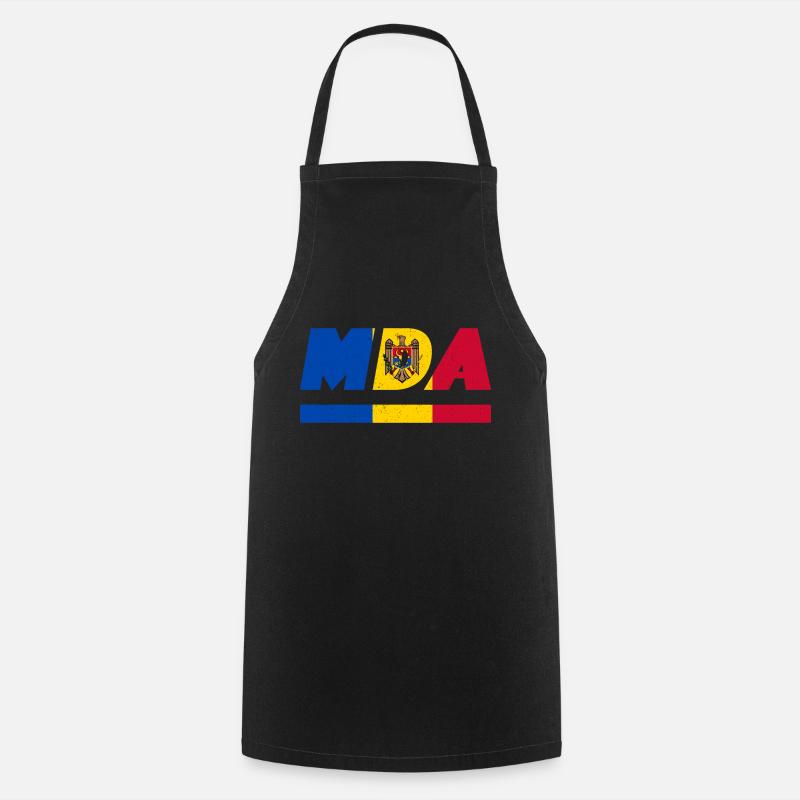 Drapeau de la Moldavie Drapeau de la MDA - Tablier de cuisine - noir