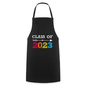 class of 2023 - Cooking Apron - black - Front - AI Model Male 185 dark (185cm)