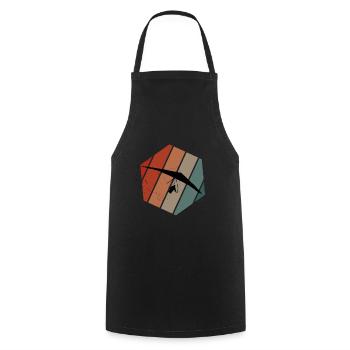 Hang Glider Aviator Extreme Athlete Vintage - Cooking Apron - black - Front - AI Model Male 185 dark (185cm)