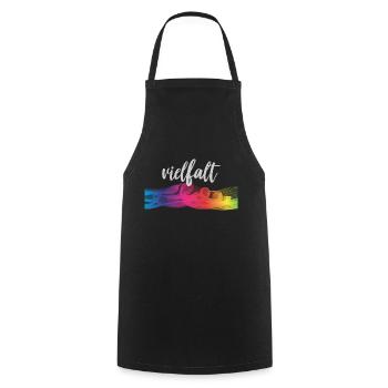 Regenbogen Akzeptanz Toleranz Gleichberechtigung - Kochschürze - Schwarz - Vorne - AI Model Male 185 dark (185cm)