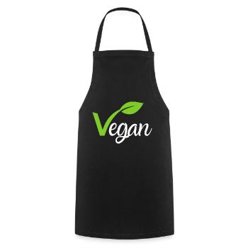 Vegan Veganer Vegetarisch No eat Animals Motiv - Kochschürze - Schwarz - Vorne - AI Model Male 185 dark (185cm)