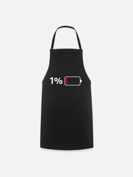 low battery - Cooking Apron - black