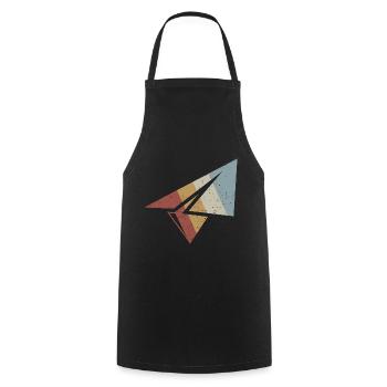 Paper Plane Retro Style Vintage - Cooking Apron - black - Front - AI Model Male 185 dark (185cm)