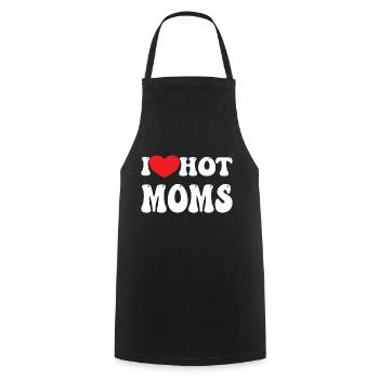 I love hot Moms - Kochschürze - Schwarz - Vorne - AI Model Male 185 dark (185cm)