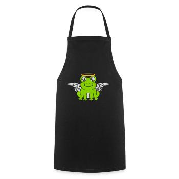 Halo d’aile de grenouille d’ange - Tablier de cuisine - noir - Devant - AI Model Male 185 dark (185cm)