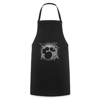 Damen Drum Kit Schlagzeuger Schlagzeugspielen - Kochschürze - Schwarz - Vorne - AI Model Male 185 dark (185cm)