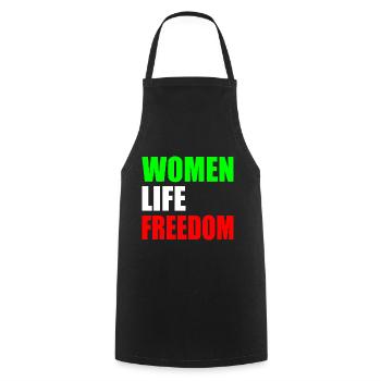 Women life freedom - Kochschürze - Schwarz - Vorne - AI Model Male 185 dark (185cm)