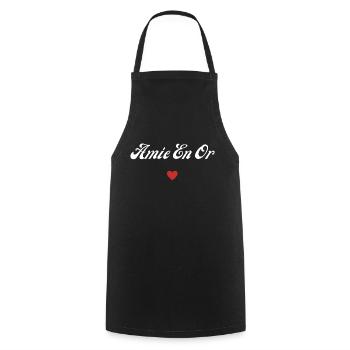 amie en or - Tablier de cuisine - noir - Devant - AI Model Male 185 dark (185cm)