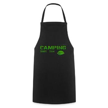 Camping 2014 Geschenk - Kochschürze - Schwarz - Vorne - AI Model Male 185 dark (185cm)