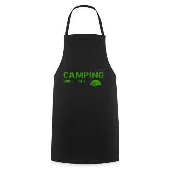Camping 2019 Geschenk - Kochschürze - Schwarz - Vorne - AI Model Male 185 dark (185cm)