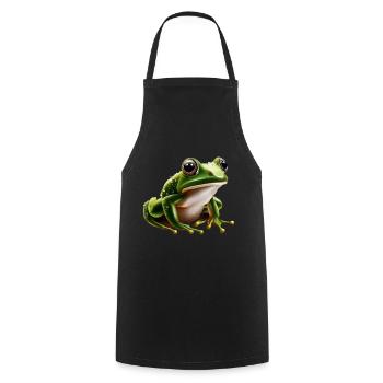 Rain Frog Water Drop Frog - Cooking Apron - black - Front - AI Model Male 185 dark (185cm)