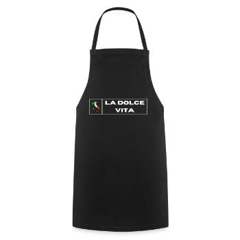 Italia Italy Italien Bella Italia Dolce Vita - Kochschürze - Schwarz - Vorne - AI Model Male 185 dark (185cm)