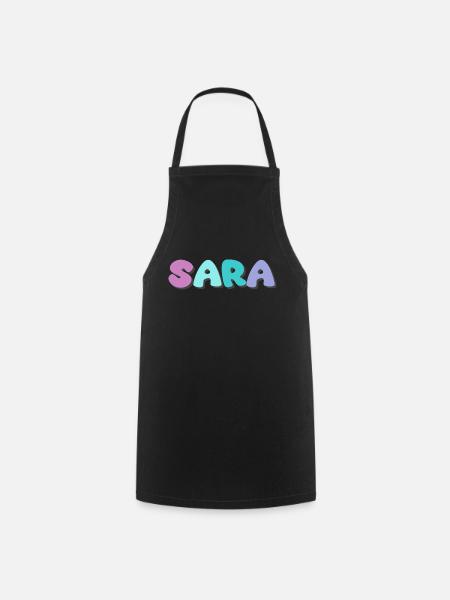 Name - Sara - Kochschürze - Schwarz