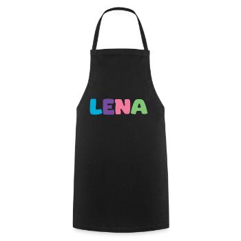 Name - Lena - Cooking Apron - black - Front - AI Model Male 185 dark (185cm)